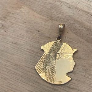 Gold Toned Egyptian Head Pendant